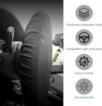 Car Steering Wheel Cover Sun Shade, Thickened Soft Waterproof Steering Wheel Sun Block Protector, All-Inclusive Design Auto Steering Shield Accessories for Most Cars, Trucks, SUVs (Black)