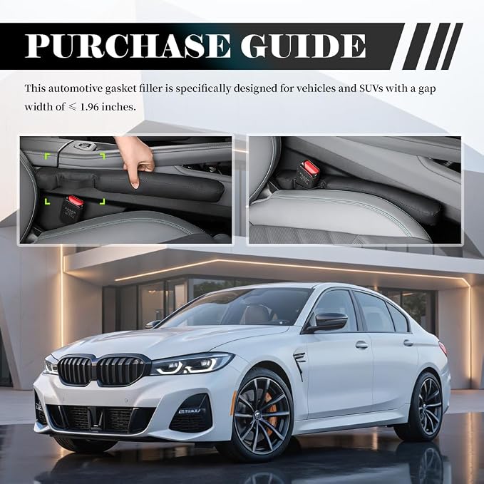 2PCS Car Seat Gap Filler Strip,Anti-Drop Car Seat Gap Plug with Fixing Ring for Filling Gaps Between Consoles and Seats,in Between Cars Seats Catcher Cars Interior Accessories