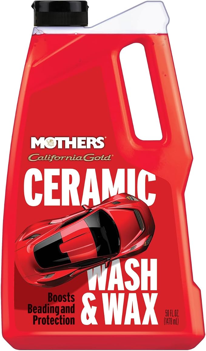California Gold Ceramic Wash & Wax, 50 oz. – pH Neutral, Eco-Friendly, Super-Sudsy, Watermelon Scented, Boosts Beading, Enhances Gloss & Leaves a Streak-Free Shine, Foam Cannon Ready (05650)