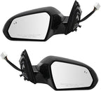 Power Heated Memory Side Mirror Set Left & Right with Turn Signal Blind Spot Paint to Match Gloss Black Base Compatible with 2015-2017 Hyundai Sonata HY1320229 HY1321229