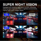 3 Channel Dash Cam, 4K+1080P+1440P Front Inside and Rear Car Camera, Free 128G Card, Triple Dash Camera Built-in WiFi GPS, HDR Night Vision, G Sensor, 170° Wide Angle, 24H Parking Mode