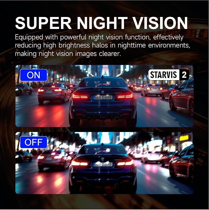 3 Channel Dash Cam, 4K+1080P+1440P Front Inside and Rear Car Camera, Free 128G Card, Triple Dash Camera Built-in WiFi GPS, HDR Night Vision, G Sensor, 170° Wide Angle, 24H Parking Mode