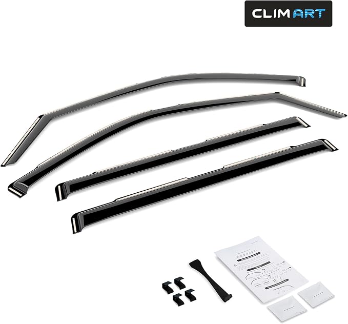 in-Channel Incredibly Durable Rain Guards Compatible with Toyota Tundra 2022-2026 CrewMax, Original Window Deflectors, Vent Window Visors, Vent Deflector, 4 pcs. - 619471