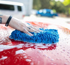 Premium Chenille Microfiber Knobby Wash Mitts - Perfect for Car Washing and Detailing; Scratch-Free, Lint-Free, Double-Sided, Plush, and Absorbent; Blue (2-Pack)