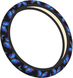 Blue Butterfly Neoprene Steering Wheel Cover Anti-Slip Elastic Steering Wheel Protector 15in Universal Car Accessories Fit Cars, SUVs, Auto