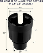 2 Pack Car Cup Holder Expander Organizer Adjustable Base, Compatible with Yeti 20/26/30 oz, Hydro Flasks 32/40oz, Nalgenes 30/32/38/48 oz, Other Bottles in 3.4"-3.8" (Black and Silver)
