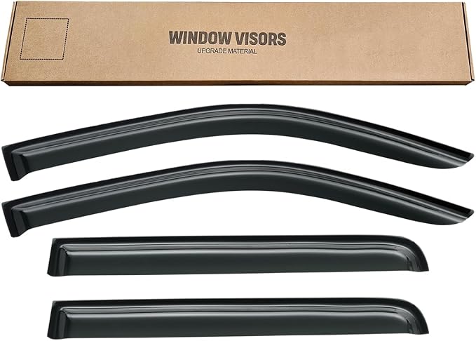 Window Visors Rain Guards for 2005-2021 Nissan Frontier Crew Cab, Window Vent Wind Deflectors Shades for 2009-2013 Suzuki Equator Crew