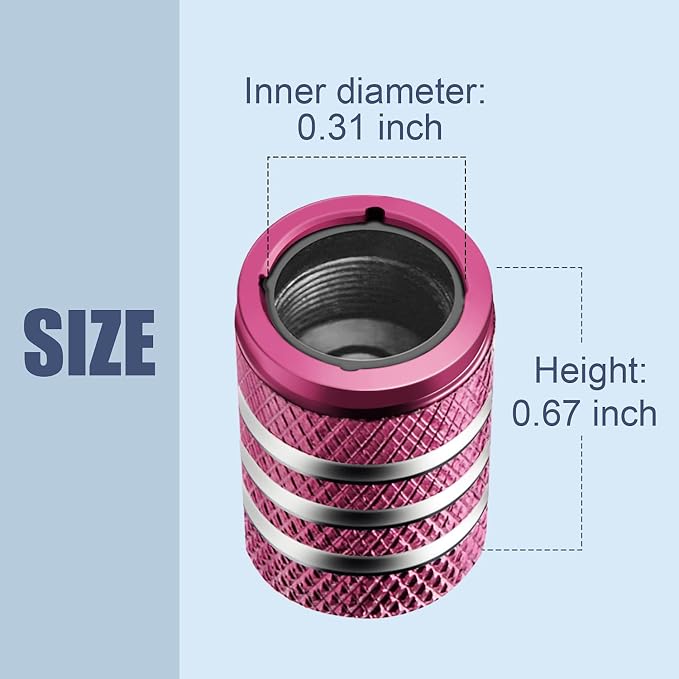 Tire Valve Stem Cap Cover - (5 Pack) Tire Air Cap Metal with Plastic Liner Corrosion Resistant Leak-Proof Halloween Pumpkin Car Decoration Accessories Pink