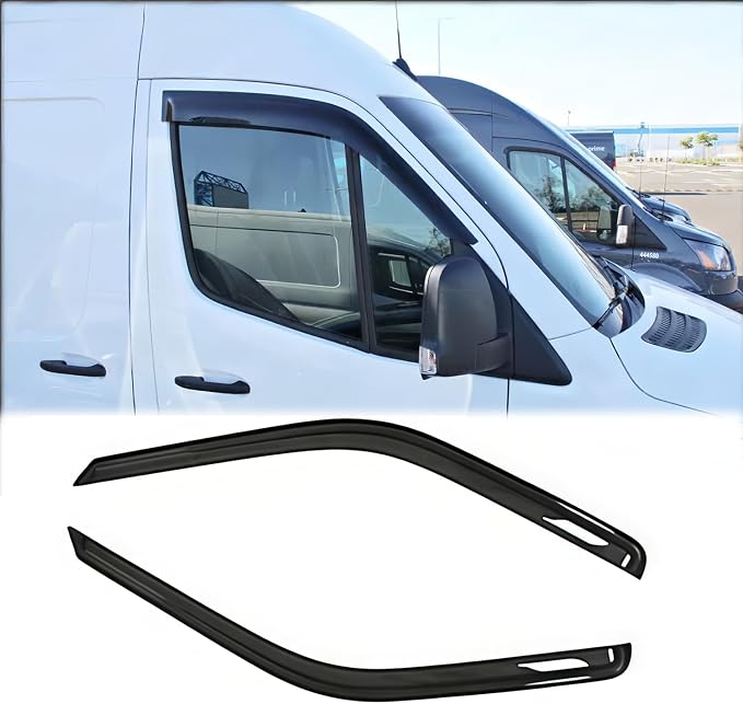 Rainproof Side Window Wind Deflectors for Mercedes-Benz Sprinter 2019-2023, Tape-on Sun Rain Guard Sets,Nice Looking Window Visors for Cars,Vent Deflector for Sprinter 19-23 MB58