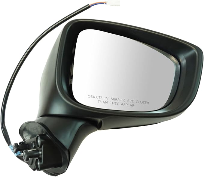 Passenger Side Power Mirror Smooth Black with Turn Signal Compatible with 2014-2016 Mazda 3 Japan Built MA1321179 MA1321180