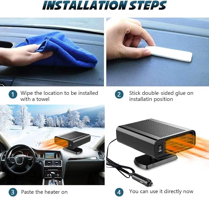 12V 150W Dual Use Car Cooling Heater Fan, Summer Quick Vehicle Cool Down Air Fan, Winter Windshield Defogger Defroster Portable Auto Fan Fit All Sedans Trucks SUVs