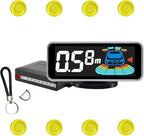 Backup Parktronic System Car Auto Vehicle Reverse with 8 Parking Sensors kit, LCD Display, Distance Detection (Meter/Foot Switchable), Buzzer Alarm and Voice Prompt Function（Yellow