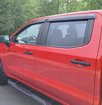 2019-2026 Tape-On Rain Guards for Chevrolet Chevy Silverado 1500 Crew Cab & for GMC Sierra 1500 Crew Cab Side Window Deflector Visors 2020 2021 2022 2023 2024 2025
