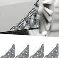 Bling Car Door Corner Edge Guard, 4PCS Anti-Collision Crystal Rhinestone Vehicle Door Edge Bumper Protector Sticker, Automotive Decorative Accessories, Universal for SUV Truck Sedan (White)