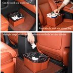 Car Trash Can, Foldable Multifunctional Hanging Storage Box Trash Can with a Roll of Garbage Bag, Multi Pocket Design Suitable for Car, Home, and Office Car Trash Cans (black1)