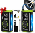 [10000mAh] Tire Inflator Portable Air Compressor - 150PSI 3X Faster Electric Cordless Air Pump for Car Tires, Bike Pump with Presta & Schrader Valves, Digital Gauge, Auto Shut-Off 2 [Pack]