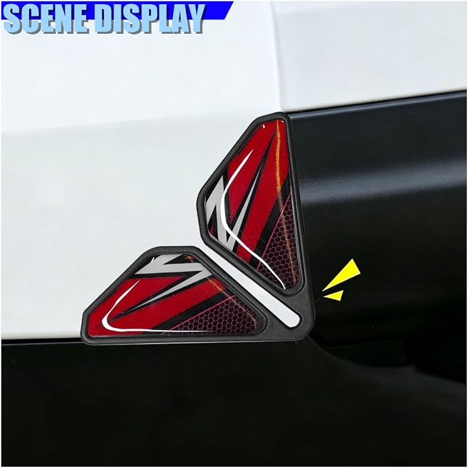 Craedli 2PCS Sport Style Car Door Edge Protector, Anti-Collision Automotive Door Corner Guards, Universal Self-Adhesive Vehicle Exterior Decoration Accessories for Car, Truck, SUV (Red&Pink)