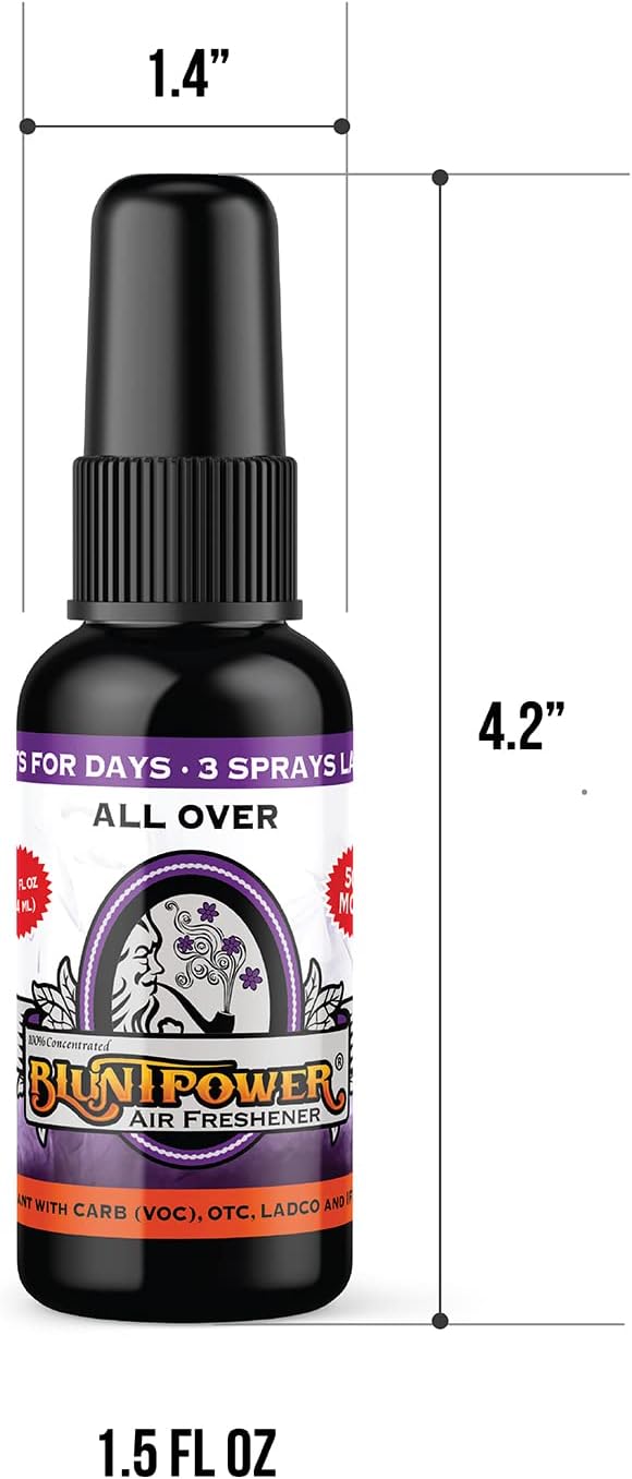 (All Over, 1 Pack) Concentrated Air Freshener Spray - Oil-Based Room Diffuser Spray - Long-Lasting Bathroom Scent, Car Freshener & Odor Eliminator