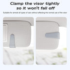 Sunglass Holder for Car Visor, Light Gray, 2 Packs | Suede Cloth, Magnetic, Organizer for Car Accessories