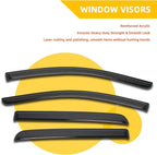 Window Visor Rain Guards Compatible with 2016-2020 Nissan Titan/Titan XD Crew Cab with 4 Full Size Doors Window Wind Deflectors Vent Visors Shades for Truck Accessories Tape-On(No-Drill)