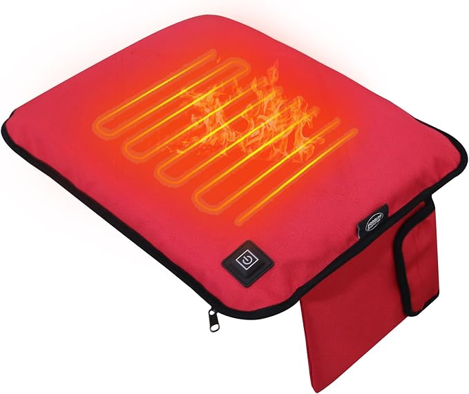 Portable Heated Seat Cushion,Heated Stadium Seats for Bleachers(Red) | Waterproof Heated Seat Pad Great for Outdoor Sports,Camping,Fishing(No Power Bank)