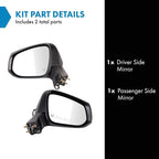 Driver & Passenger Side Power Heated Mirror Set Textured Black Compatible with 2022-2023 Toyota Corolla Cross TO1320429 TO1321429
