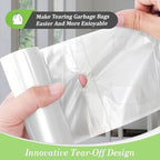 8 Gallon 70 Counts Unscented Medium Trash Bags,Fit 7,8,9,10 Gal Garbage Bags by, 30 Liter Thick Bathroom Can Bin Liners,Plastic Bags for Home Office Kitchen, Clear