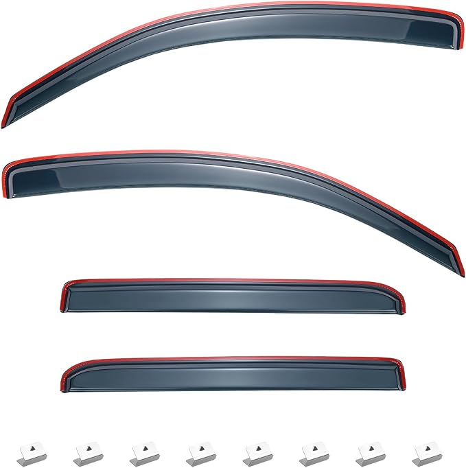 in-Channel Rain Guards Compatible with 2005-2015 Tacoma Double Cab Window Vent Visor Window Deflectors Vent Shades Tacoma Accessories