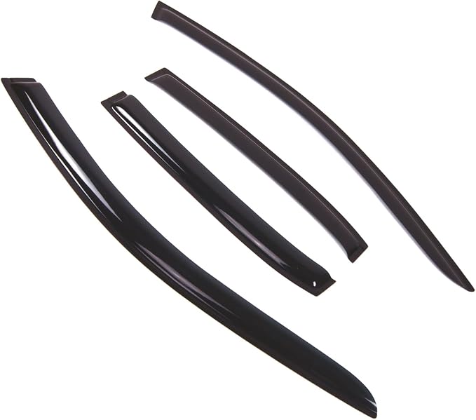 Car Window Rain Guard | Outside Mount Visors Auto Side Window Deflectors | Windows Visor Rain Shields Compatible with 2010-2016 Ford Taurus | 4 Pcs Set, WD2-634, Dark Smoke