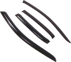 Car Window Rain Guard | Outside Mount Visors Auto Side Window Deflectors | Windows Visor Rain Shields Compatible with 2010-2016 Ford Taurus | 4 Pcs Set, WD2-634, Dark Smoke