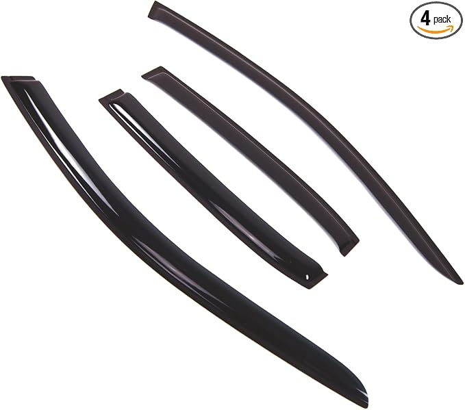 Outside Mount Window Vent Visors Rain Guards Compatible with Ford Taurus 2010-2016 | Side Window Wind Deflectors Rain Shields | Smoke Tinted, 4 Pcs Set, DGWV-634