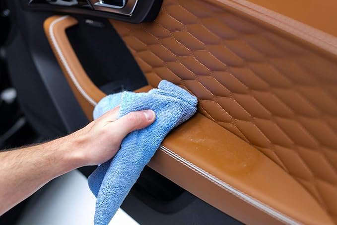 Edgeless 300 - Microfiber Detailing Towels, Perfect for Removing Polishes, Sealants, and Glaze; Great for Interior Cleaning and Dirty Jobs; 300GSM, 16in x 16in, Light Blue (10-Pack)