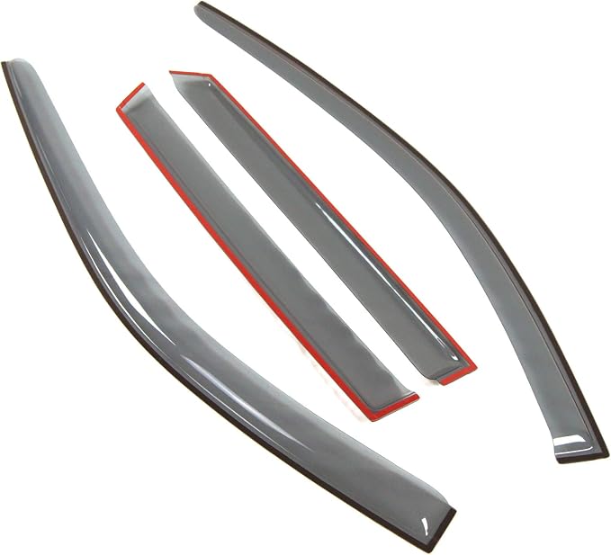 Car Window Rain Guard | Outside Mount Visors Auto Side Window Deflectors | Windows Visor Rain Shields Compatible with 2011-2016 Jeep Grand Cherokee | 4 Pcs Set, LGWV2-272, Light Tinted