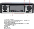 12V Bluetooth Car Radio MP3 Player Vehicle Stereo Audio Support FM/USB/SD/AUX with Remote Control