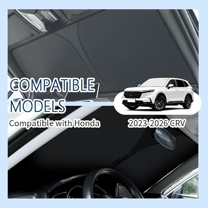 Car Windshield Sun Shade Compatible with Honda CRV 2023-2026,Oxford Cloth Sun Shade for Car Windshield with Foldable Design,Windshields Cover Suns Shades for Blocking Heat with Storage Bag