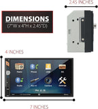 DMR74 7-Inch Touchscreen Double DIN Car Stereo, Bluetooth | Backup camera input, hands-free Bluetooth calling, USB playback & charge, push to talk voice assistant, no CD or DVD