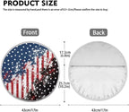 Steering Wheel Cover Sun Shade Universal Anti-Heat Aluminum Foil Auto Interior Protector, USA Flag Design Block UV Rays Cool in Summer Universal for Cars Truck SUV Van