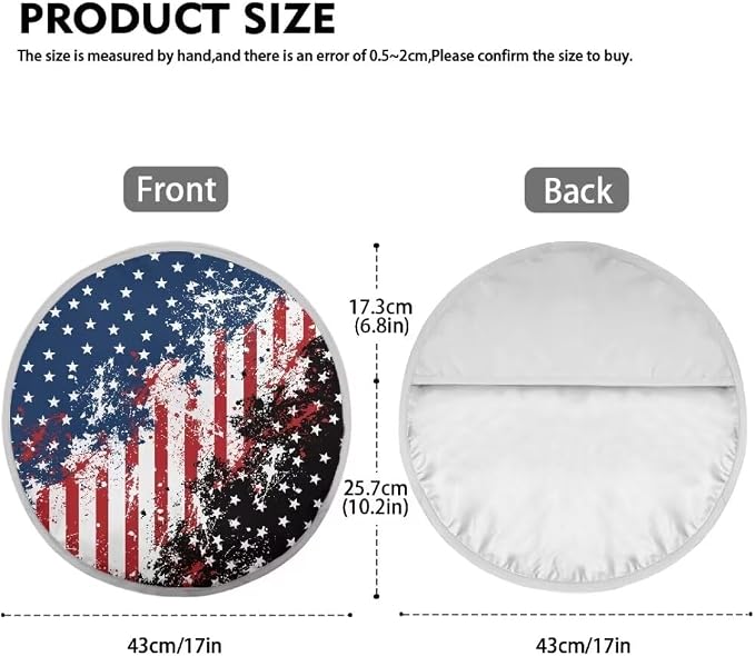 Steering Wheel Cover Sun Shade Universal Anti-Heat Aluminum Foil Auto Interior Protector, USA Flag Design Block UV Rays Cool in Summer Universal for Cars Truck SUV Van