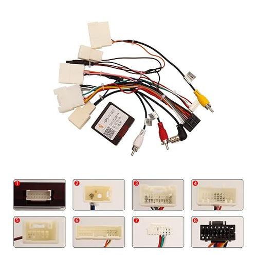 16PIN Car Stereo Wiring Harness Canbus for Toyota Camry RAV4 Corolla Tundra Highlander 2007-2012, Radio Wire Harness Power Cable Compatible with Android Head Unit JBL AMP Backup Camera SWC