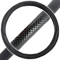 Sporty Two Tone Ergonomic Grip Steering Wheel Cover - Massaging Gel Grip for Standard Size Wheels 14.5-15 inch Black/Black