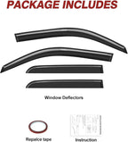 Outside-Mount Window Rain Guards Fit for Toyota 4Runner 2003 2004 2005 2006 2007 2008 2009, Window Visors Wind Deflector Dark Smoke Vent Shades 4ps-B37