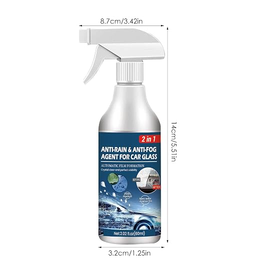 60ml Anti Fog Spray for Windshield, 1/2/3/5 Car Glass Waterproof Coating | Agent, Auto Rain Agent Spray, Anti Fog Rain Spray for Car Interior Windscreen Mirrors Swimming Goggles