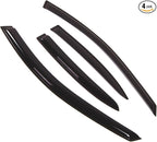 Outside Mount Window Vent Visors Rain Guards Compatible with Kia Rio 2000-2005 | Side Window Wind Deflectors Rain Shields | Smoke Tinted, 4 Pcs Set, DGWV-280