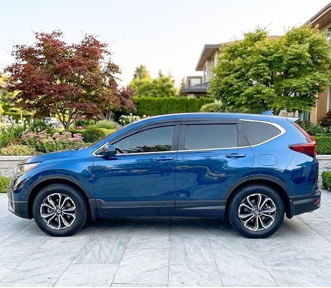2017-2022 Tape-On Rain Guards for Honda CR-V Side Window Deflector Visors LX EX EX-L Touring 3D Wavy JDM Style CRV Vent Shades 2018 2019 2020 2021
