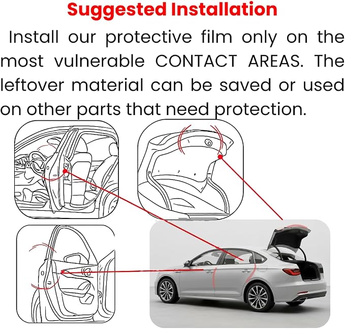 2 Door Edge Guard Made with Paint Protection Film, Scotch Guard, PPF 8mil Precut Strips, Universal Fit Cars, Truck, SUV, Clear Tape, Door Protector, Car Accessories