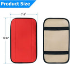Car Armrest Storage Box Mat, Fiber Leather Car Center Console Cover, Car Armrest Seat Box Cover Accessories Interior Protection for Most Vehicle, SUV, Truck, Car (Red)