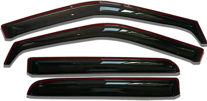in-Channel Window Visors Rain Guards Fit for Ford F150 2015-2020 SuperCrew | Window Deflectors Vent Visors for Ford F250 F350 F450 F550 Super Duty Crew Cab 2017-2022, Vent Shades Truck Accessories 4pcs