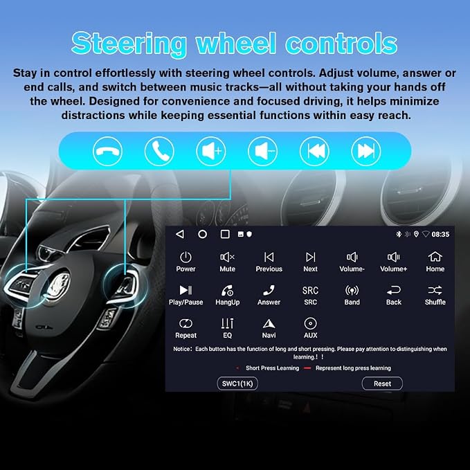 Car Radio for Chevrolet Chevy Silverado GMC Sierra Yukon 2007-2013 Android 13 GPS Navigation 2GB+32GB with 7 inch Touch Screen CarPlay Android Auto Bluetooth SWC Backup Camera