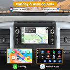 Car Radio Stereo for Dodge Ram 1500 2500 3500 2009 2010 2011 2012 Avenger Challenger 2008 2009 2010 2011 2012 2013 2014, 7 Inch Touch Screen with Wireless CarPlay Android Auto Backup Camera