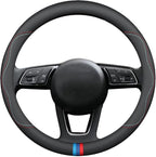 New Nappa Leather car Steering Wheel Cover, Universal 15 inch Black